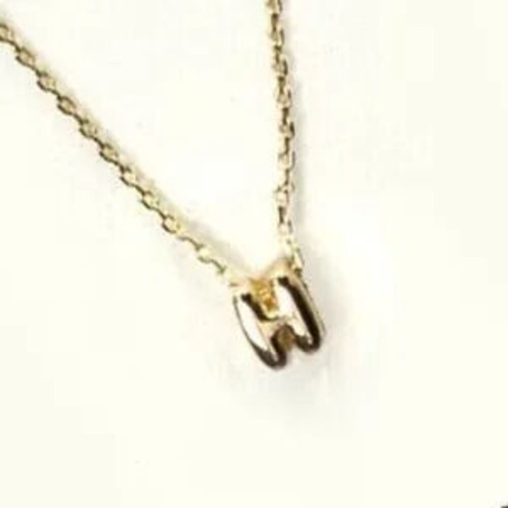 Gold Mini Bubble Initial Necklace (5101)